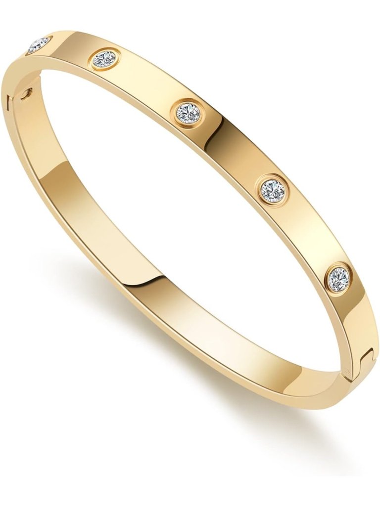 Gold Friendship Bangle Bracelet For Women | Stainless Steel Jewelry Gift For Her